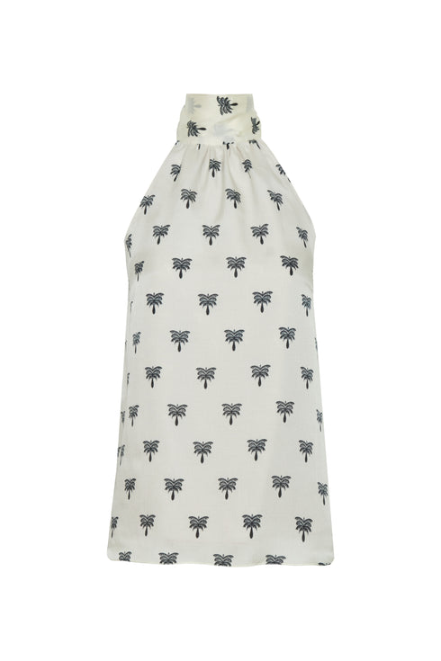 Magdalena Martellato Silk Blouse / Ivory - Black Polka Palms